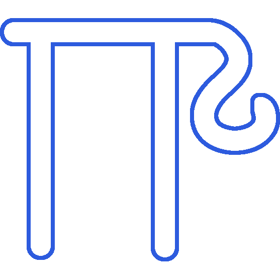 A white transmutation symbol from Dungeons and Dragons, with a blue outline.